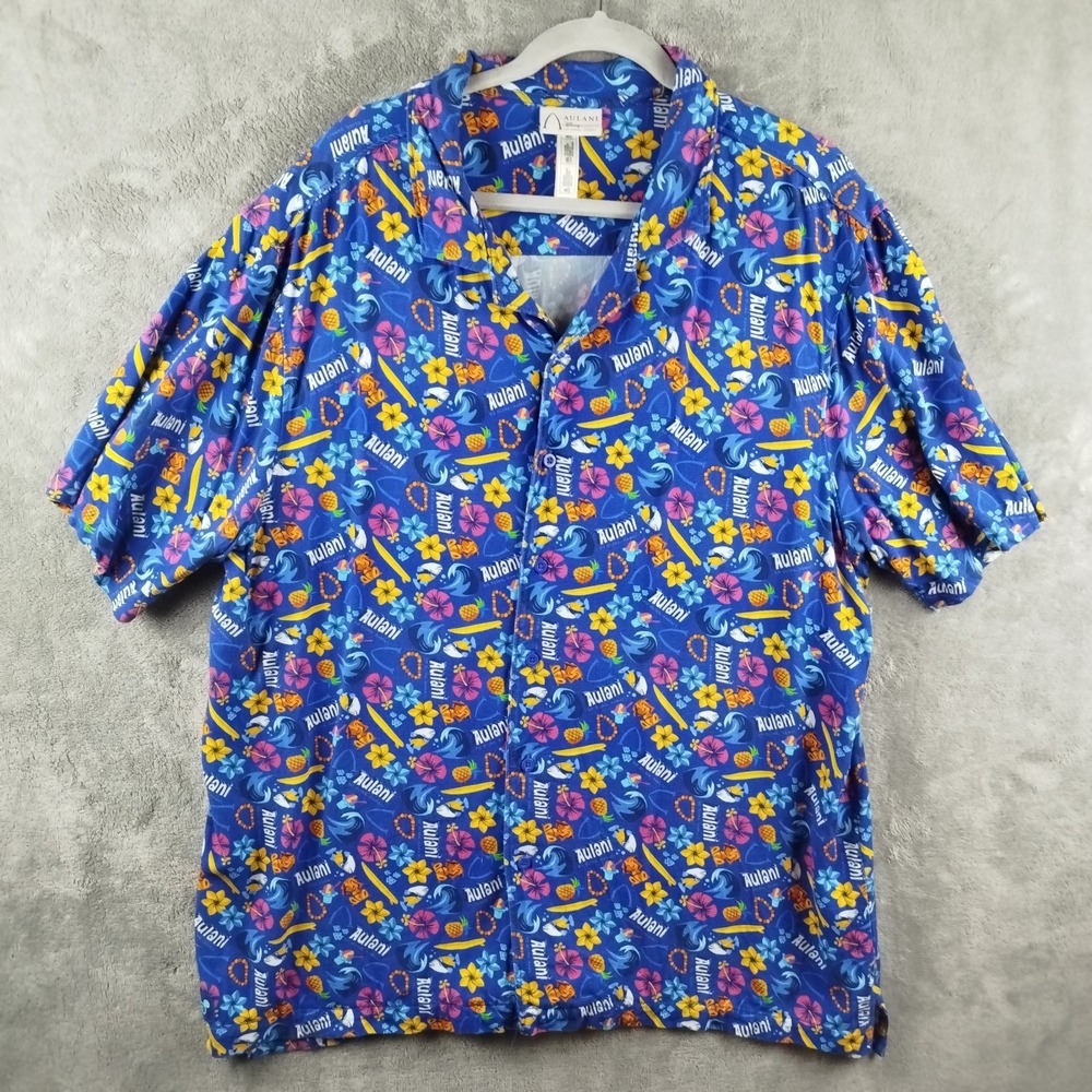 Disney Aulani Resort Spa Mens Exclusive‎ Hawaiian Shirt XL Colorful Tropical